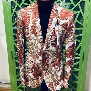 Paisley & Gray rust floral suit jacket blazer- 38R